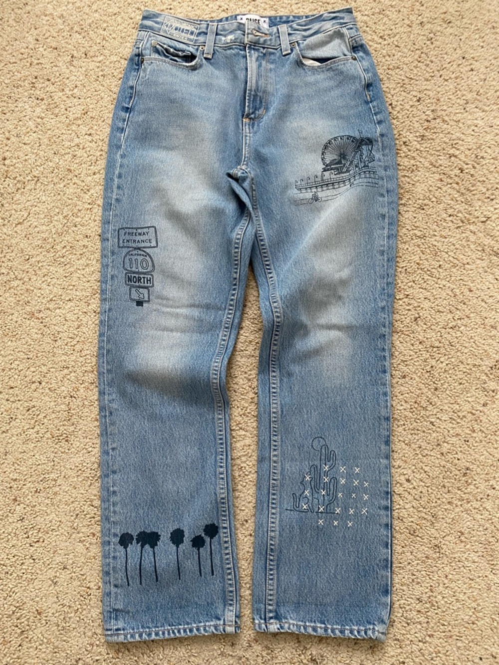 PAIGE High Rise Sarah Straight. Briezy Cali. 25.